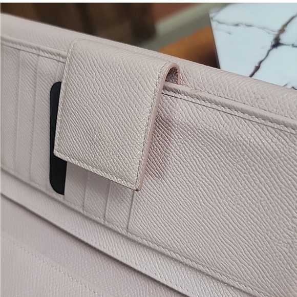 BULGARI Bifold Long Wallet Pink Leather.       Size: H 3.93" x W 7.48" x D 0.78" - Picture 5 of 11